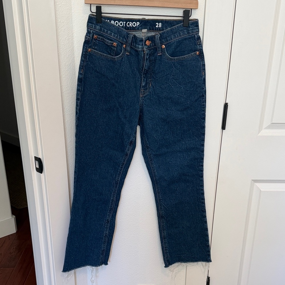 J. Crew Dark Blue Cropped Straight Jeans
